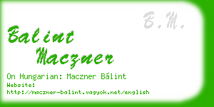 balint maczner business card